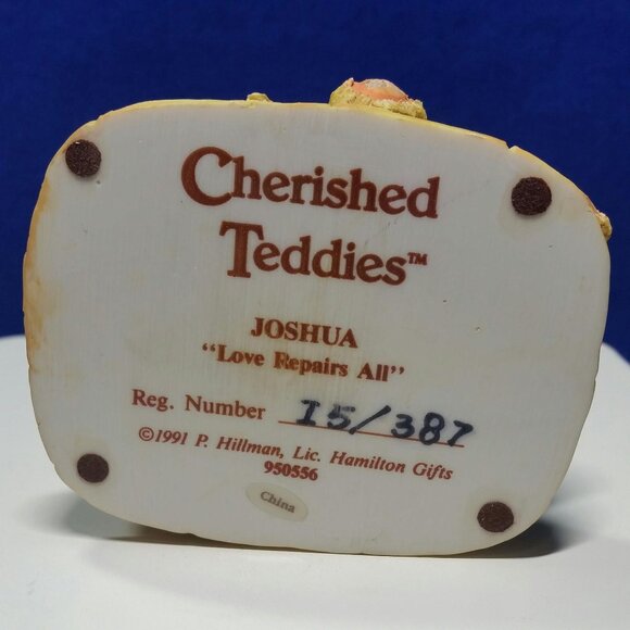 Cherished Teddies Joshua Love Repairs All Figurine Enesco 950556 Hamilton Gifts - Picture 10 of 10
